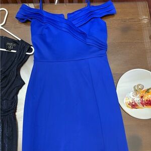 Elegant Asymmetrical Blue Dress